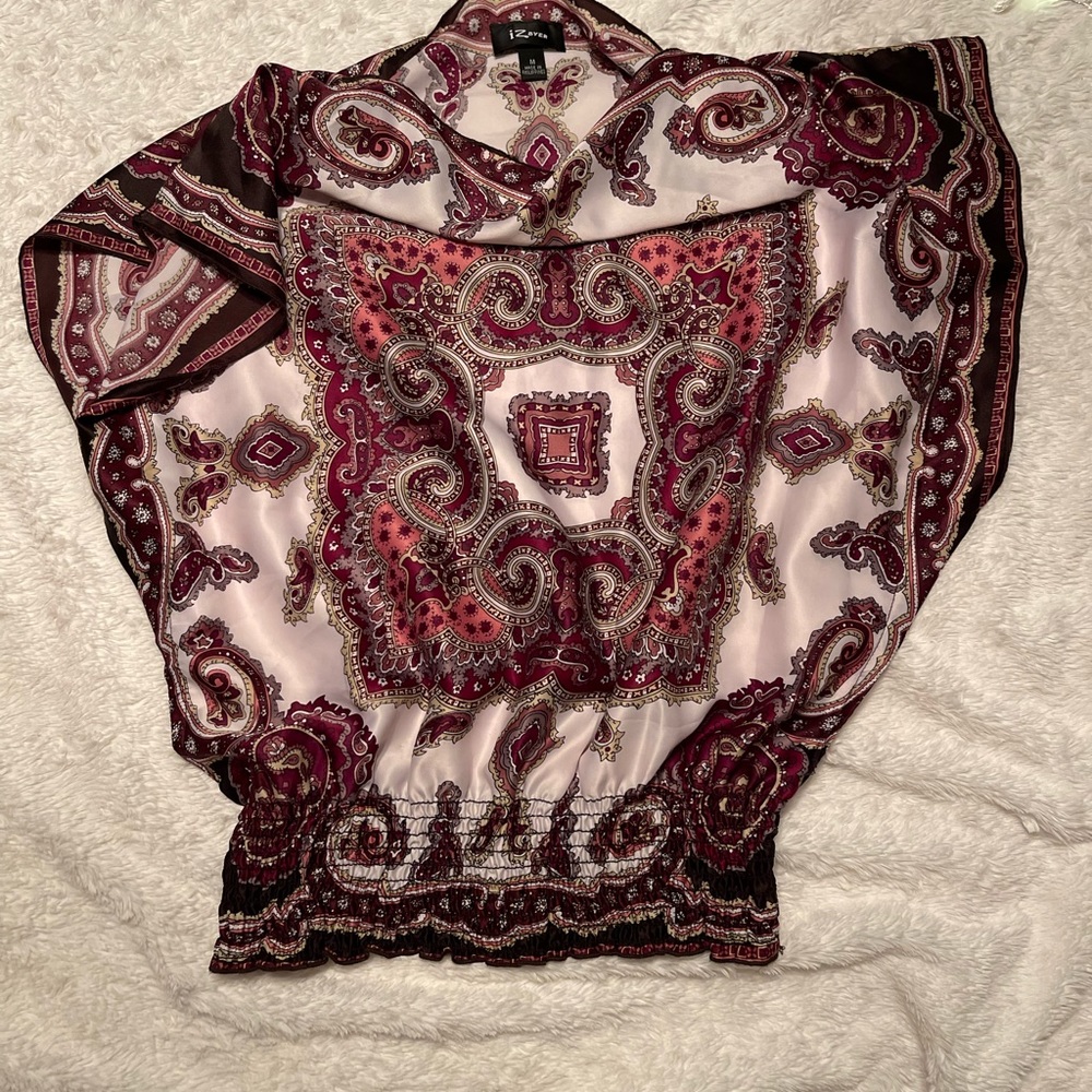 Multi color blouse loose fitting with elastic waist